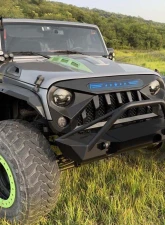American Modified Gladiator Grille With Blue 5 Star Lights Bar Jeep Wrangler JK 2007-2018                                     - AMJPAA00116 - Image 4