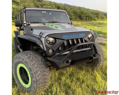 American Modified Gladiator Grille With Blue 5 Star Lights Bar Jeep Wrangler JK 2007-2018 - AMJPAA00116