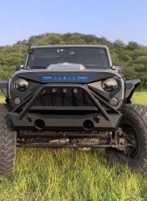 American Modified Gladiator Grille With Blue 5 Star Lights Bar Jeep Wrangler JK 2007-2018                                     - AMJPAA00116 - Image 5