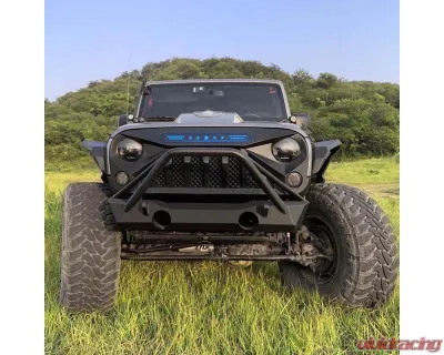 American Modified Gladiator Grille With Blue 5 Star Lights Bar Jeep Wrangler JK 2007-2018 - AMJPAA00116