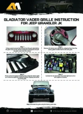 American Modified Gladiator Grille With Blue 5 Star Lights Bar Jeep Wrangler JK 2007-2018                                     - AMJPAA00116 - Image 6