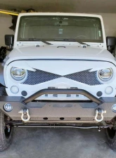 American Modified Hawke Grille White Jeep Wrangler JK 2007-2018                                     - AMJPAA00117 - Image 4