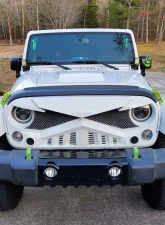 American Modified Hawke Grille White Jeep Wrangler JK 2007-2018                                     - AMJPAA00117 - Image 5