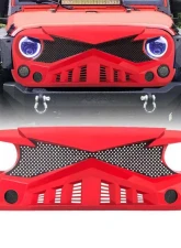 American Modified Hawke Grille Red Jeep Wrangler JK 2007-2018                                     - AMJPAA00118 - Image 5