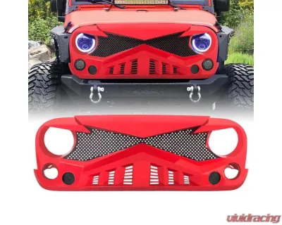 American Modified Hawke Grille Red Jeep Wrangler JK 2007-2018 - AMJPAA00118