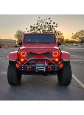 American Modified Hawke Grille Red Jeep Wrangler JK 2007-2018                                     - AMJPAA00118 - Image 3
