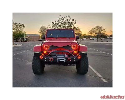 American Modified Hawke Grille Red Jeep Wrangler JK 2007-2018 - AMJPAA00118