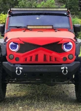 American Modified Hawke Grille Red Jeep Wrangler JK 2007-2018                                     - AMJPAA00118 - Image 4