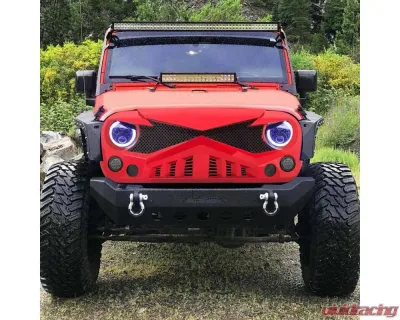 American Modified Hawke Grille Red Jeep Wrangler JK 2007-2018 - AMJPAA00118