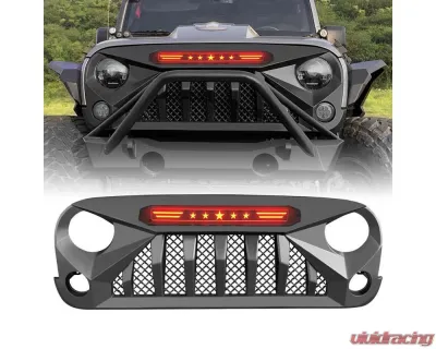 American Modified Gladiator Grille With Red 5 Star Lights Bar Jeep Wrangler JK 2007-2018 - AMJPAA00119
