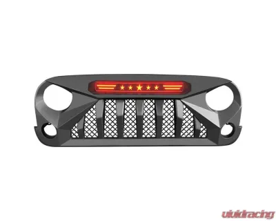 American Modified Gladiator Grille With Red 5 Star Lights Bar Jeep Wrangler JK 2007-2018 - AMJPAA00119