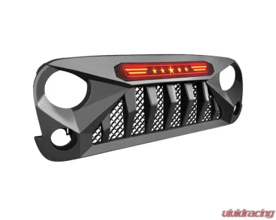 American Modified Gladiator Grille With Red 5 Star Lights Bar Jeep Wrangler JK 2007-2018 - AMJPAA00119