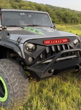 American Modified Gladiator Grille With Red 5 Star Lights Bar Jeep Wrangler JK 2007-2018                                     - AMJPAA00119 - Image 4