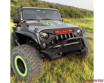American Modified Gladiator Grille With Red 5 Star Lights Bar Jeep Wrangler JK 2007-2018 - AMJPAA00119