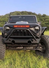 American Modified Gladiator Grille With Red 5 Star Lights Bar Jeep Wrangler JK 2007-2018                                     - AMJPAA00119 - Image 5