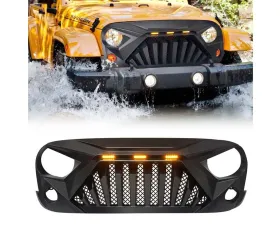 American Modified Goliath Grille With LED Amber LED Running Lights Jeep Wrangler JK 2007-2018