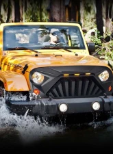 American Modified Goliath Grille With LED Amber LED Running Lights Jeep Wrangler JK 2007-2018                                     - AMJPAA00122 - Image 6