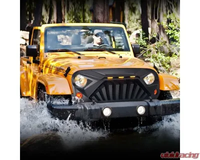 American Modified Goliath Grille With LED Amber LED Running Lights Jeep Wrangler JK 2007-2018 - AMJPAA00122