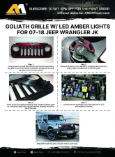 American Modified Goliath Grille With LED Amber LED Running Lights Jeep Wrangler JK 2007-2018                                     - AMJPAA00122 - Image 7
