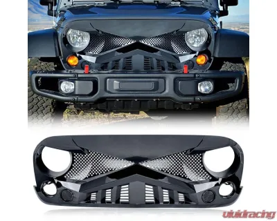 American Modified Hawke Grille Gloss Black Jeep Wrangler JK 2007-2018 - AMJPAA00125