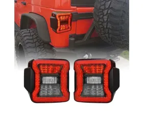 American Modified Jk To JL Conversion LED Tail Lights w/Smoked Lens Jeep Wrangler JK | JKU 2017-2018