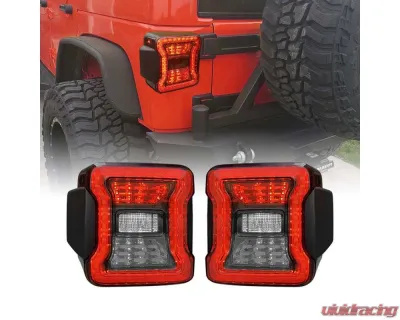 American Modified Jk To JL Conversion LED Tail Lights w/Smoked Lens Jeep Wrangler JK | JKU 2017-2018 - AMJPAC03310