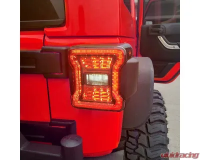 American Modified Jk To JL Conversion LED Tail Lights w/Smoked Lens Jeep Wrangler JK | JKU 2017-2018 - AMJPAC03310