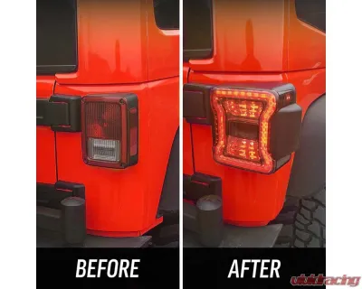 American Modified Jk To JL Conversion LED Tail Lights w/Smoked Lens Jeep Wrangler JK | JKU 2017-2018 - AMJPAC03310