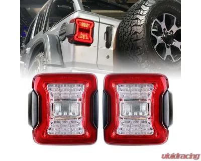 American Modified JK To JL Conversion LED Tail Lights w/Clear Lens Jeep Wrangler JK | JKU 2017-2018 - AMJPAC03311