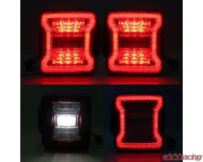 American Modified JK To JL Conversion LED Tail Lights w/Clear Lens Jeep Wrangler JK | JKU 2017-2018 - AMJPAC03311