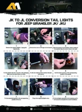 American Modified JK To JL Conversion LED Tail Lights w/Clear Lens Jeep Wrangler JK | JKU 2017-2018                                     - AMJPAC03311 - Image 7