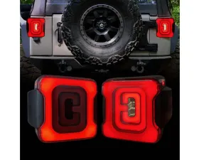 American Modified Tunnel Tail Lights w/Smoked Lens Jeep Wrangler JK | JKU 2017-2018