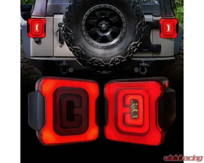 American Modified Tunnel Tail Lights w/Smoked Lens Jeep Wrangler JK | JKU 2017-2018 - AMJPAC03312