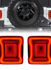 American Modified Tunnel Tail Lights w/Red Lens Jeep Wrangler JK | JKU 2007-2018                                     - AMJPAC03314 - Image 9