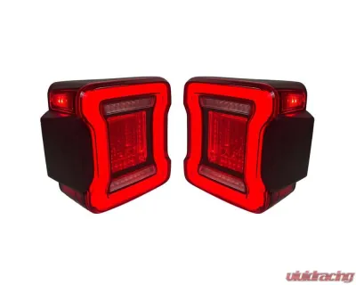American Modified Tunnel Tail Lights w/Red Lens Jeep Wrangler JK | JKU 2007-2018 - AMJPAC03314