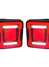 American Modified Tunnel Tail Lights w/Red Lens Jeep Wrangler JK | JKU 2007-2018                                     - AMJPAC03314 - Image 4