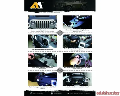 American Modified Shark Grille Matte Black Jeep Wrangler TJ 1997-2006 - AMJPBA00103