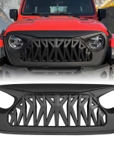 American Modified Shark Grille Matte Black Jeep Wrangler JL | Gladiator JT w/o TrailCam 2018-2024                                     - AMJPCA00101 - Image 8