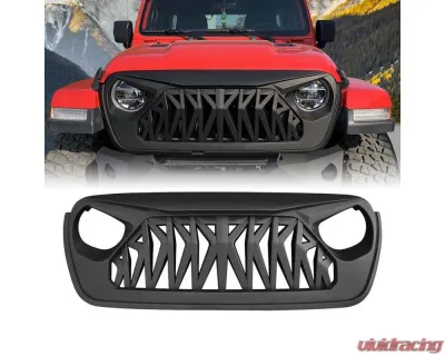 American Modified Shark Grille Matte Black Jeep Wrangler JL | Gladiator JT w/o TrailCam 2018-2024 - AMJPCA00101