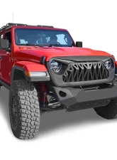 American Modified Shark Grille Matte Black Jeep Wrangler JL | Gladiator JT w/o TrailCam 2018-2024                                     - AMJPCA00101 - Image 8