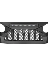 American Modified Demon Grille With LED Off-Road Lights Jeep Wrangler JL | Gladiator JT w/o TrailCam 2018-2024                                     - AMJPCA00102 - Image 2