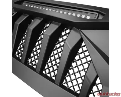 American Modified Demon Grille With LED Off-Road Lights Jeep Wrangler JL | Gladiator JT w/o TrailCam 2018-2024 - AMJPCA00102
