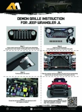 American Modified Demon Grille With LED Off-Road Lights Jeep Wrangler JL | Gladiator JT w/o TrailCam 2018-2024                                     - AMJPCA00102 - Image 6
