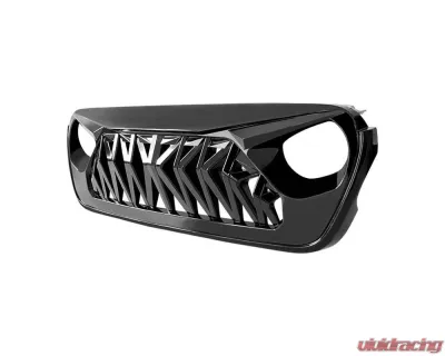American Modified Shark Grille Glossy Black Jeep Wrangler JL | Gladiator JT w/o TrailCam 2018-2024 - AMJPCA00104