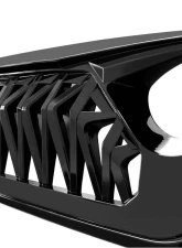 American Modified Shark Grille Glossy Black Jeep Wrangler JL | Gladiator JT w/o TrailCam 2018-2024                                     - AMJPCA00104 - Image 4