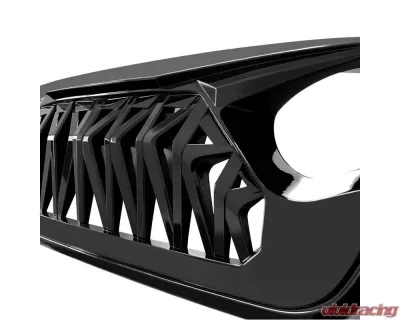 American Modified Shark Grille Glossy Black Jeep Wrangler JL | Gladiator JT w/o TrailCam 2018-2024 - AMJPCA00104