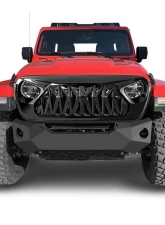 American Modified Shark Grille Glossy Black Jeep Wrangler JL | Gladiator JT w/o TrailCam 2018-2024                                     - AMJPCA00104 - Image 5