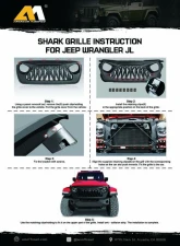 American Modified Shark Grille White/Black Jeep Wrangler JL | Gladiator JT w/o TrailCam 2018-2024                                     - AMJPCA00105 - Image 6