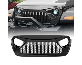 American Modified Vader Grille With Mesh Glossy Black Jeep Wrangler JL | Gladiator JT w/o TrailCam 2018-2024