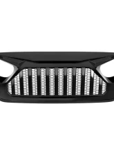 American Modified Vader Grille With Mesh Glossy Black Jeep Wrangler JL | Gladiator JT w/o TrailCam 2018-2024                                     - AMJPCA00106 - Image 2